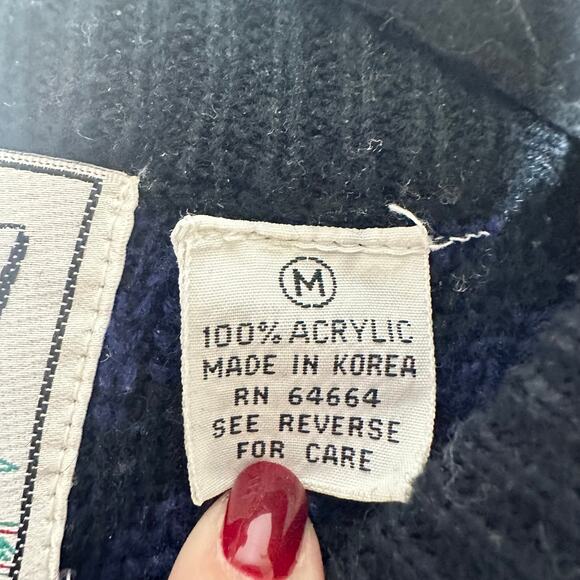 Ugly Christmas Sweater Singing Santa LIGHTS UP Tinsel Party Winner Size Medium - Picture 2 of 4